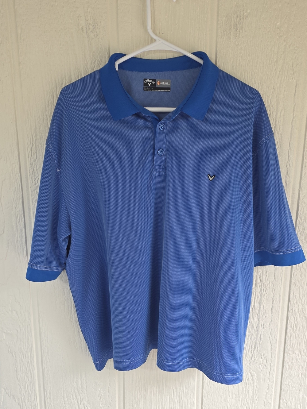 Callaway Blue Men’s Golf Polo with Contrast Collar, Size XL